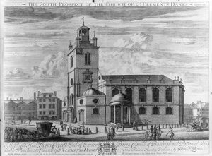 A St. Clements Danes templom déli kilátása, London